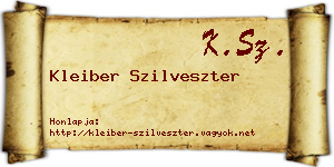 Kleiber Szilveszter névjegykártya