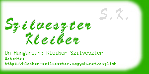 szilveszter kleiber business card